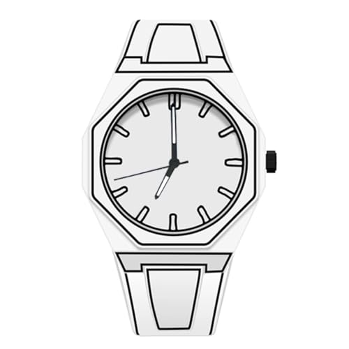 FENSIR® Creative Sketch Watch | Sports Fashion Quartz Minimalist Black | White Anime Series Design | Waterproof Timepiece | Ideal for Weddings & Parties-MDV|B0DXVKXF37