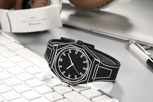 FENSIR® Creative Sketch Watch | Sports Fashion Quartz Minimalist Black | White Anime Series Design | Waterproof Timepiece | Ideal for Weddings & Parties-MDV|B0DXVKXF37