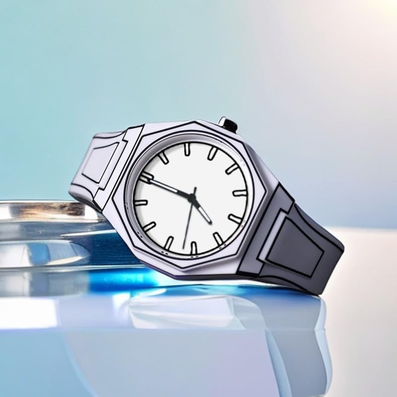 FENSIR® Creative Sketch Watch | Sports Fashion Quartz Minimalist Black | White Anime Series Design | Waterproof Timepiece | Ideal for Weddings & Parties-MDV|B0DXVKXF37