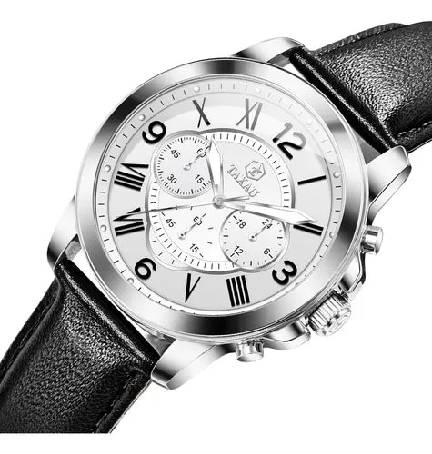 Taxau Relojes Cronógrafo Para Hombres Con Correa De Cuero
