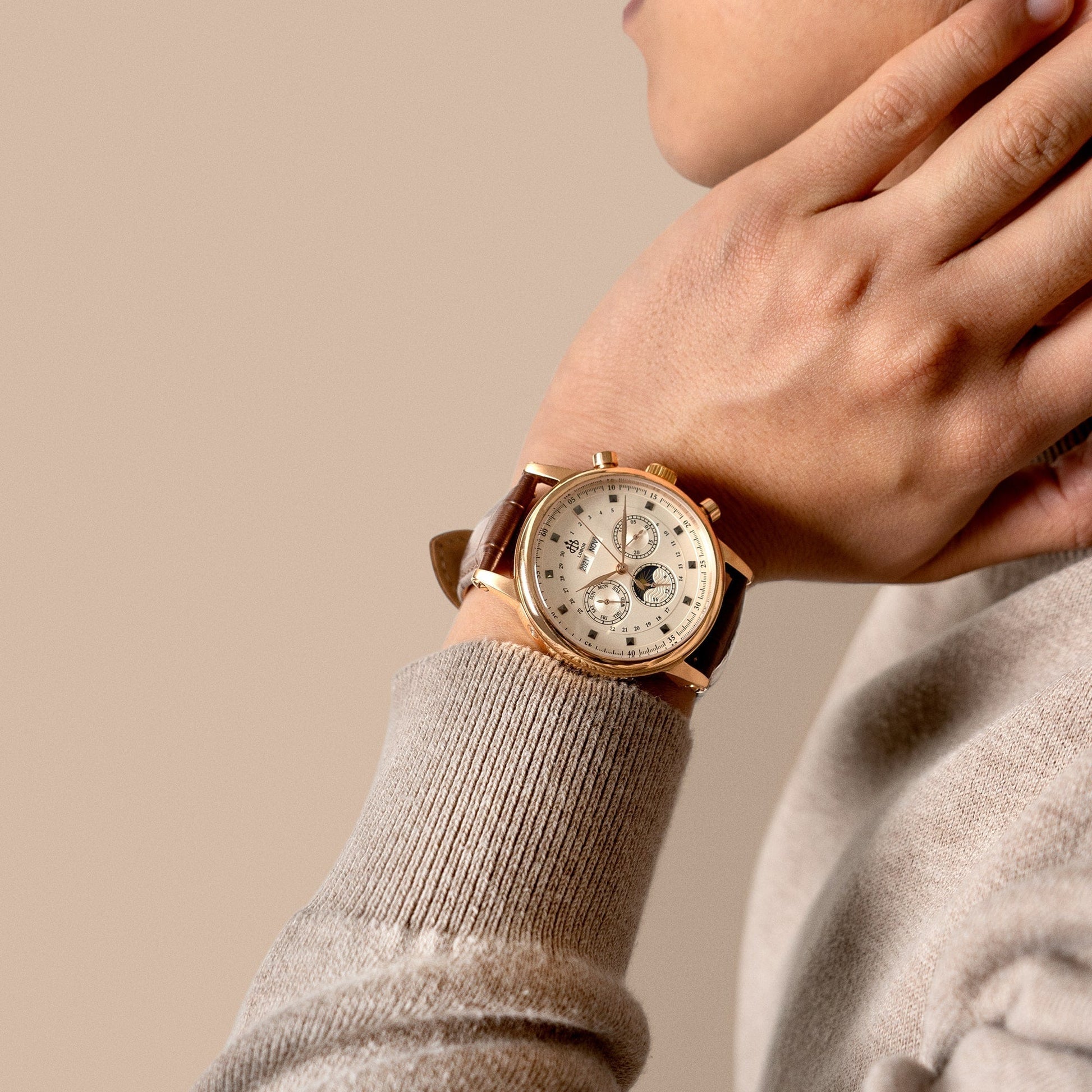 Brown moonphase watch for men