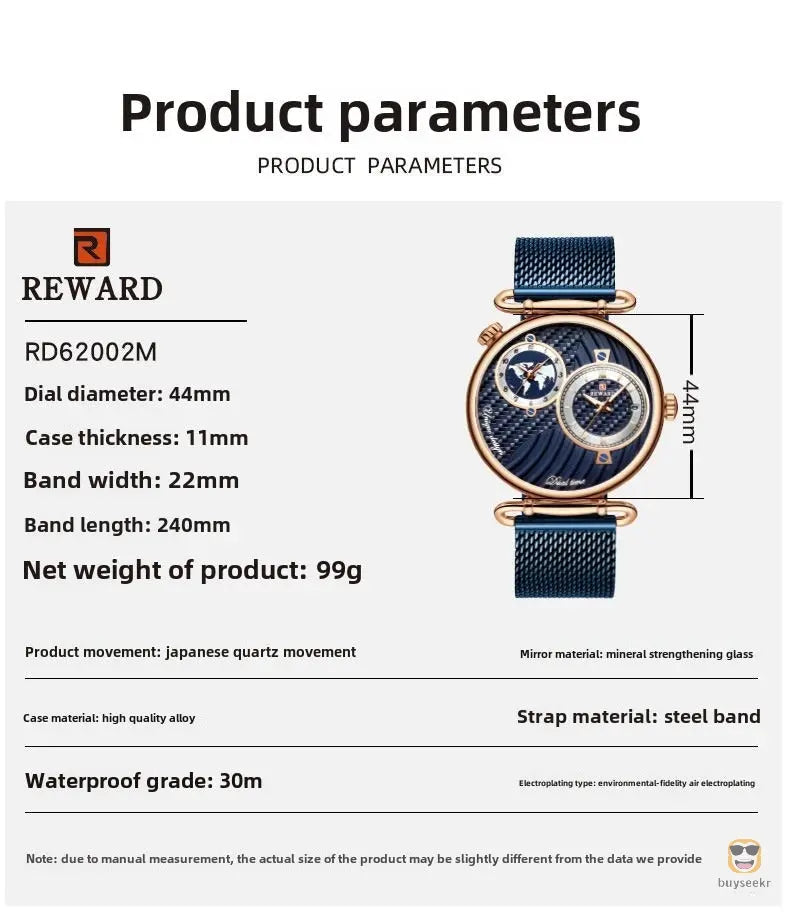 Multi-Time Zone Ultra-Thin Waterproof Men's Watch - Buyseekr