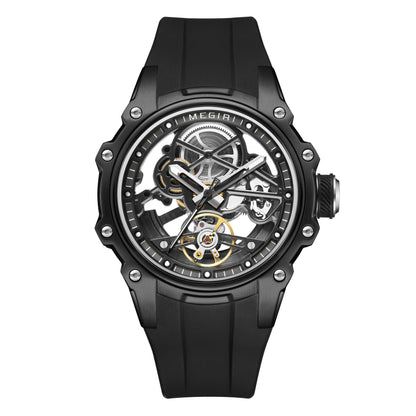 Luxury Automatic Mechanical Watch for Men Stainless Steel Case Skeleton Waterproof