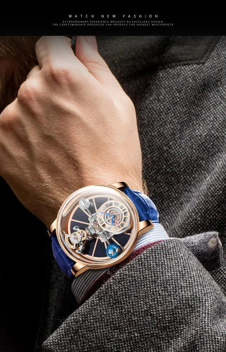 Galactic Pioneer Chronograph Tourbillon Luxury Watch - Shark & Sapphire
