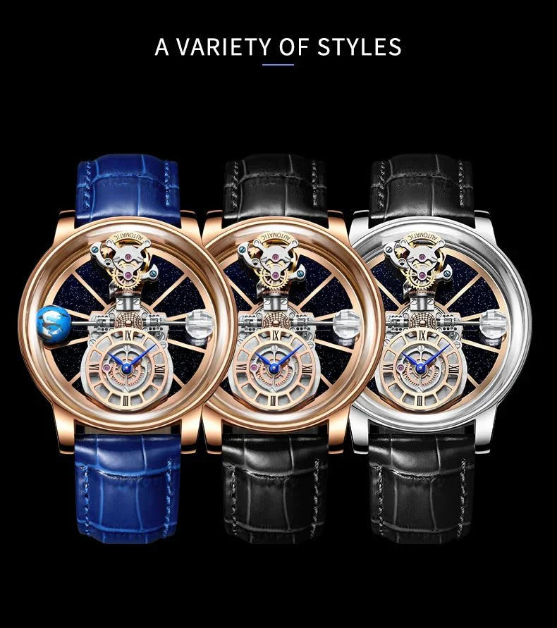 Galactic Pioneer Chronograph Tourbillon Luxury Watch - Shark & Sapphire