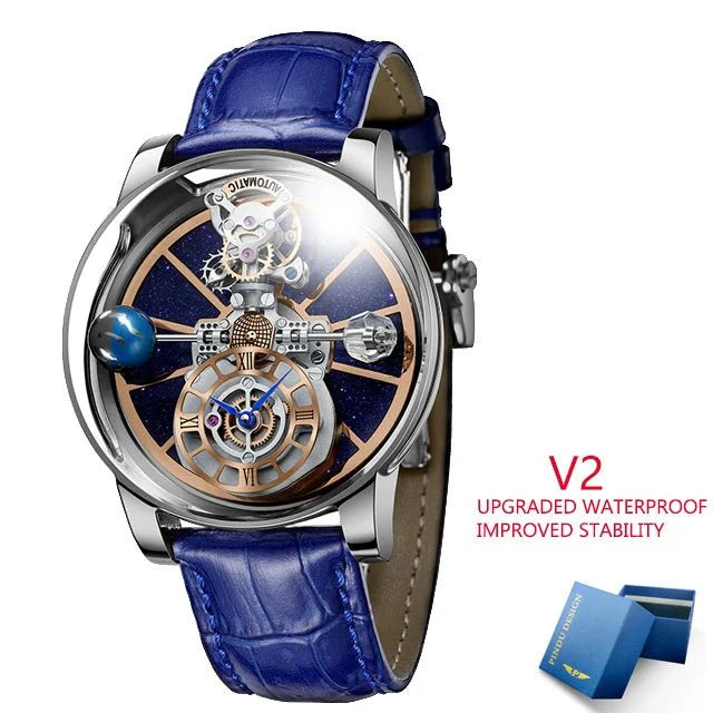 Galactic Pioneer Chronograph Tourbillon Luxury Watch - Shark & Sapphire