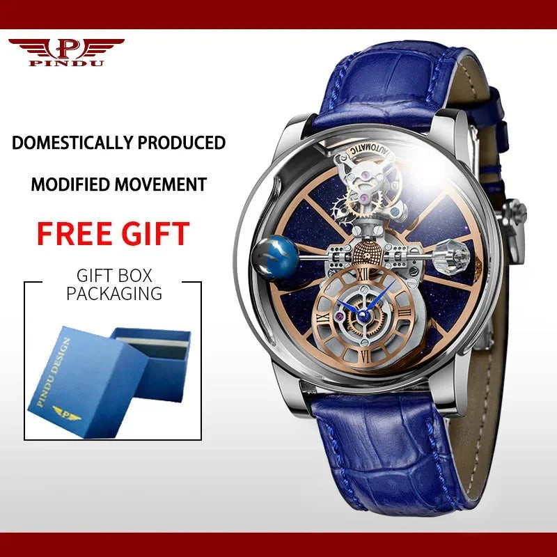 Galactic Pioneer Chronograph Tourbillon Luxury Watch - Shark & Sapphire