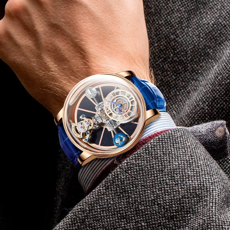 Galactic Pioneer Chronograph Tourbillon Luxury Watch - Shark & Sapphire