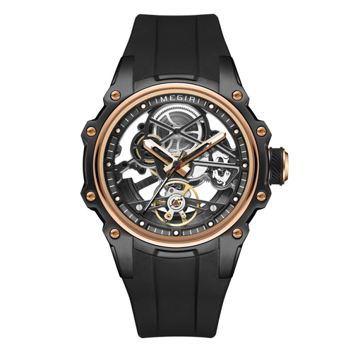Luxury Automatic Mechanical Watch for Men Stainless Steel Case Skeleton Waterproof